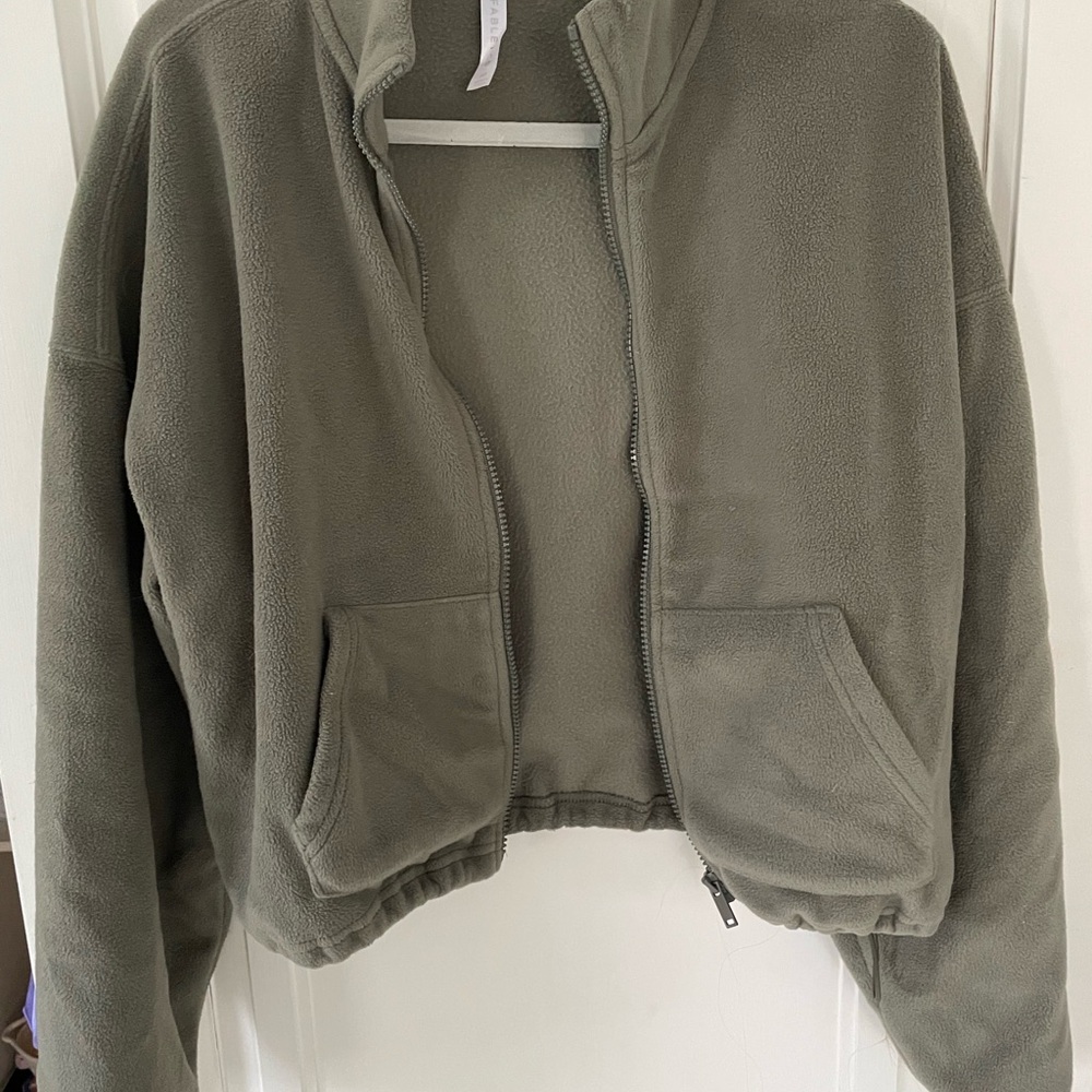 Fabletics Olive Green Fleece Jacket